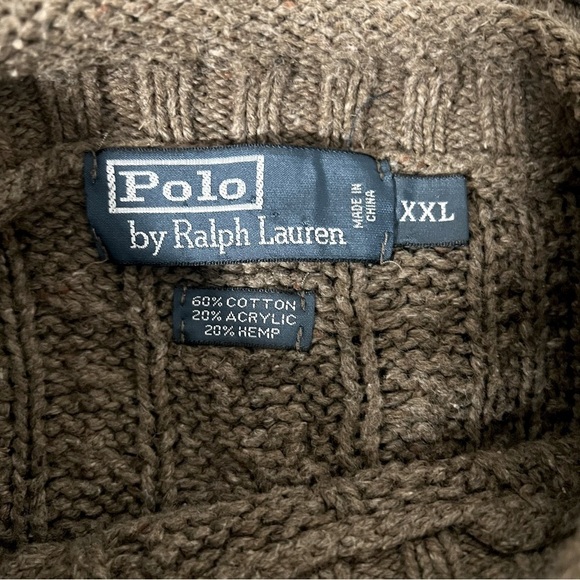 Polo Ralph Lauren Women's Cable Knit Sweater XXL Brown Long Sleeve Mock Neck - Picture 5 of 11